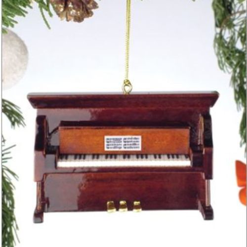 Upright Piano Christmas Ornament, Brown