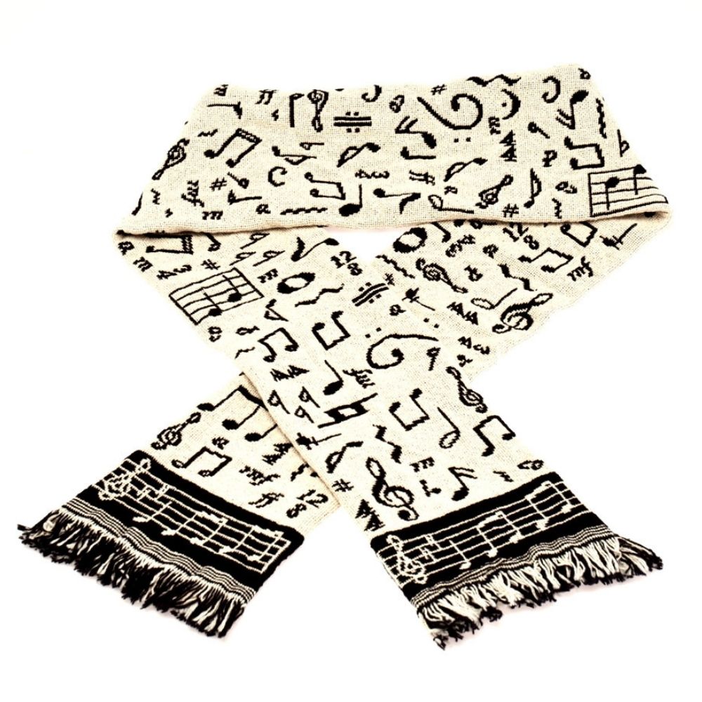 Woven Scarf, Small Music Symbols