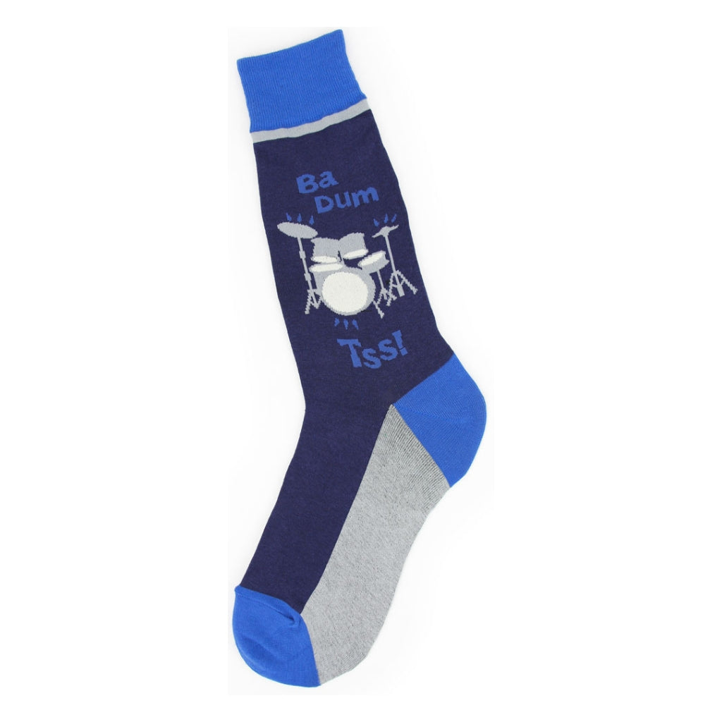 Men's Socks, Drum Set on Blue