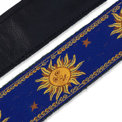 Guitar Strap, Levy's, Woven Sun on Blue