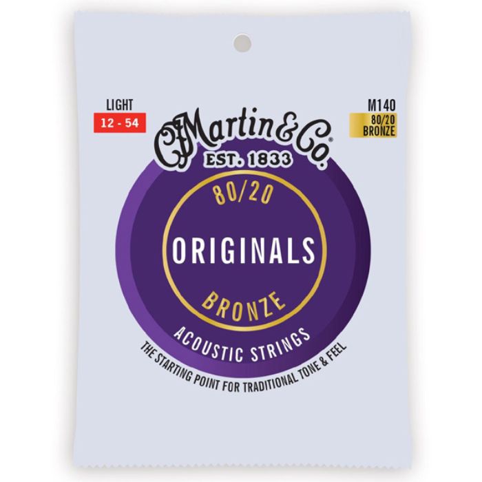 Guitar Strings, Acoustic, Martin M140 - Light