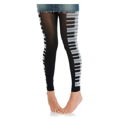 Piano Key Footless Tights