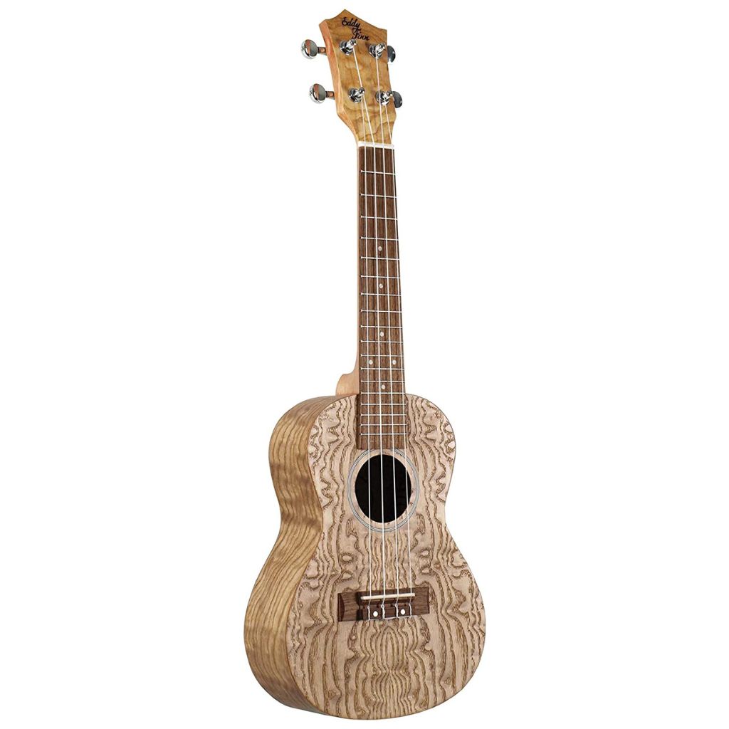 Eddy Finn EF-ASH-N Concert Ukulele, Quilted Ash