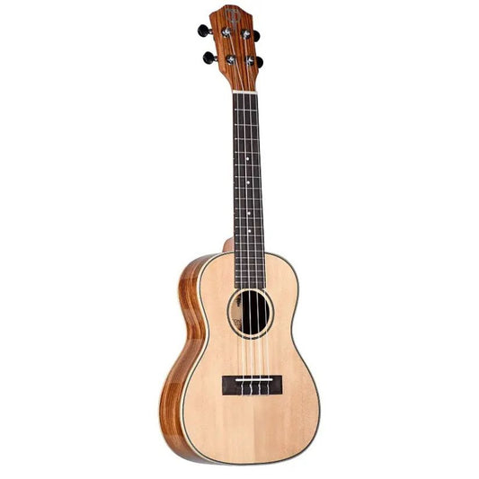 Teton TT160ZWG Ukulele, Solid Spruce Top/Zebrawood Back - Tenor