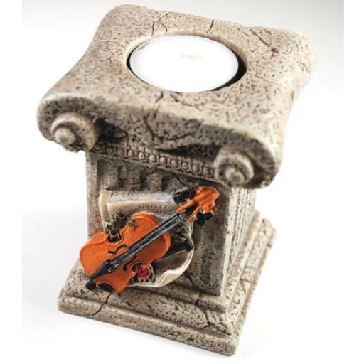 Violin & Column Tealight Candle Holder