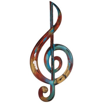 Metal Wall Art, Rainbow Treble Clef